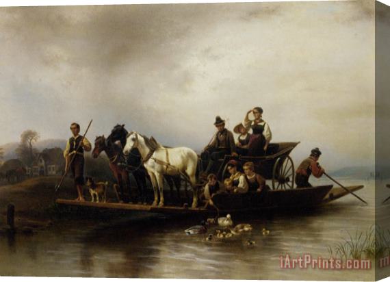 Wilhelm Alexander Meyerheim The Ferry Arrives Stretched Canvas Painting / Canvas Art
