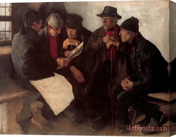 Wilhelm Leibl Village Politicians Stretched Canvas Painting / Canvas Art