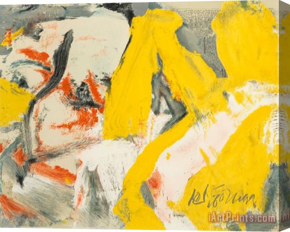 Willem De Kooning The Man And The Big Blonde, 1982 Stretched Canvas Print / Canvas Art