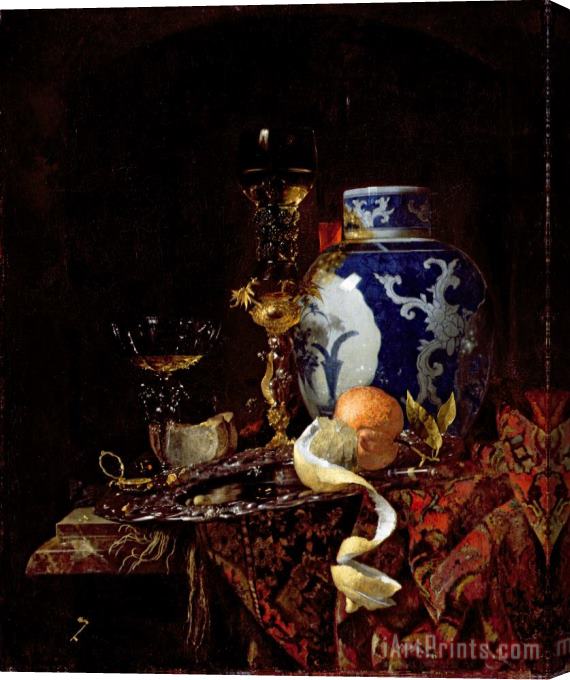 Willem Kalf Still Life with a Chinese Porcelain Jar Stretched Canvas Painting / Canvas Art