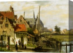 New Amsterdam: Palisades Canvas Prints - Washing Day Amsterdam by Willem Koekkoek