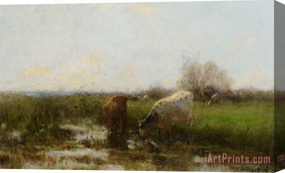 Willem Maris Cattle by a Stream Stretched Canvas Print / Canvas Art