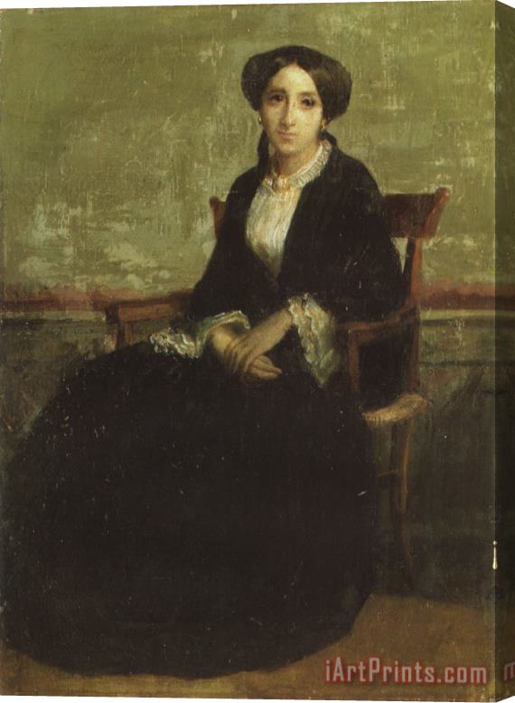 William Adolphe Bouguereau A Portrait of Genevieve Bouguereau Stretched Canvas Print / Canvas Art