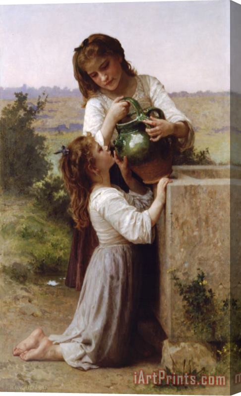 William Adolphe Bouguereau At The Fountain (1897) Stretched Canvas Print / Canvas Art