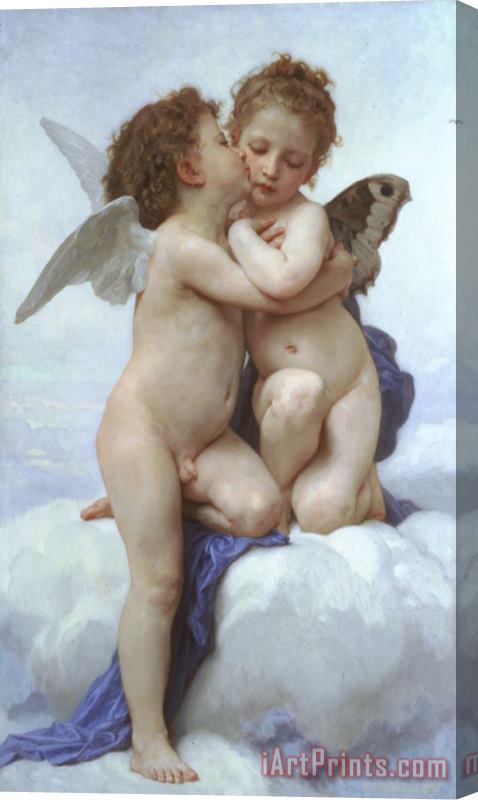 William Adolphe Bouguereau First Kiss Stretched Canvas Print / Canvas Art