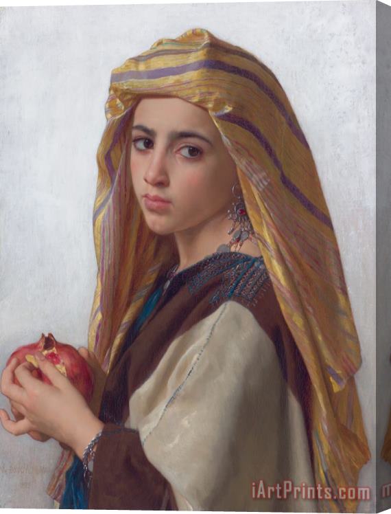 William Adolphe Bouguereau Girl with a Pomegranate Stretched Canvas Print / Canvas Art