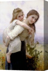 Corkscrew, 1895 Canvas Prints - Not Too Much to Carry (1895) by William Adolphe Bouguereau