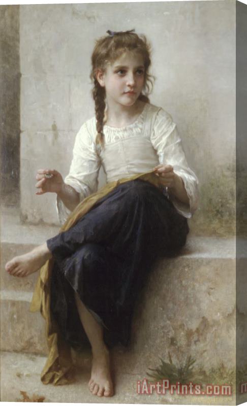 William Adolphe Bouguereau Sewing Stretched Canvas Print / Canvas Art