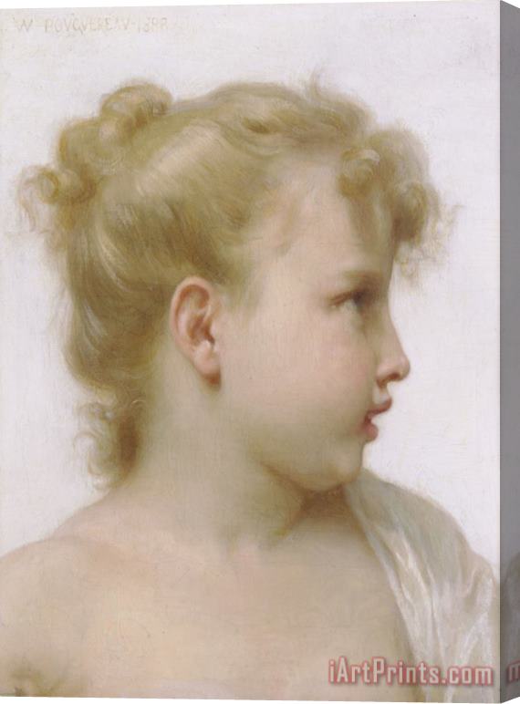 William Adolphe Bouguereau Study Head of a Little Girl Stretched Canvas Painting / Canvas Art
