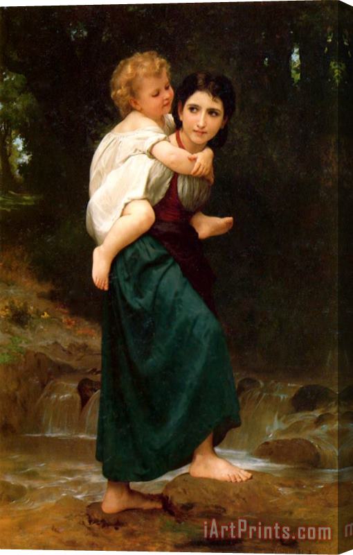 William Adolphe Bouguereau The Crossing of The Ford Stretched Canvas Print / Canvas Art