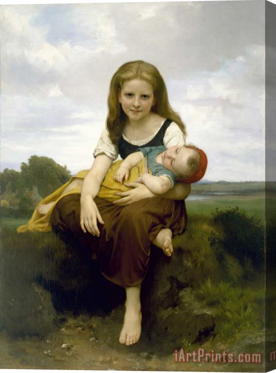 William Adolphe Bouguereau The Elder Sister Stretched Canvas Print / Canvas Art