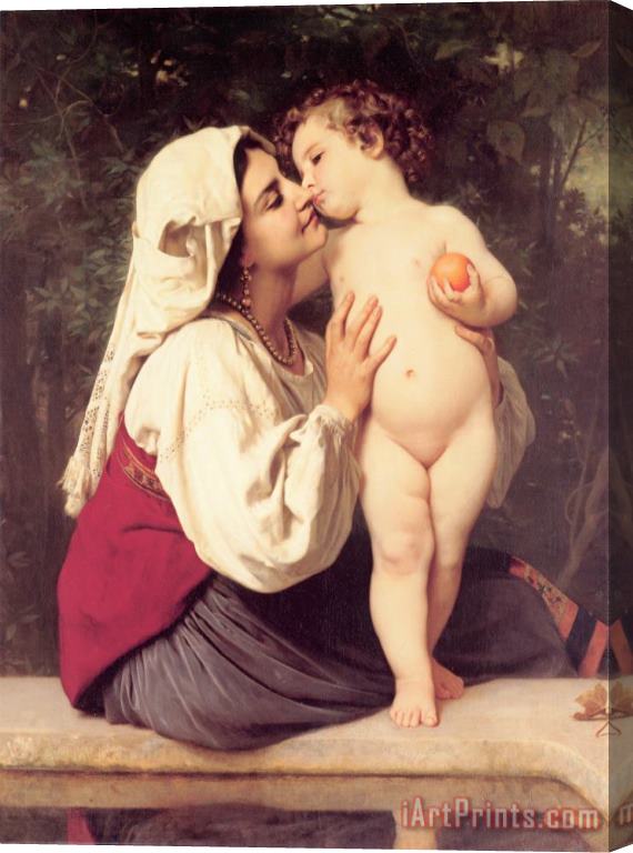 William Adolphe Bouguereau The Kiss Stretched Canvas Print / Canvas Art