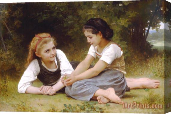 William Adolphe Bouguereau The Nut Gatherers (1882) Stretched Canvas Print / Canvas Art