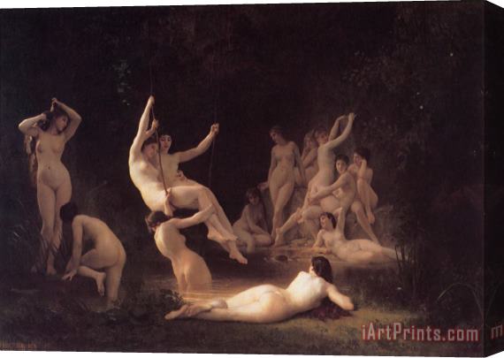 William Adolphe Bouguereau The Nymphaeum Stretched Canvas Print / Canvas Art