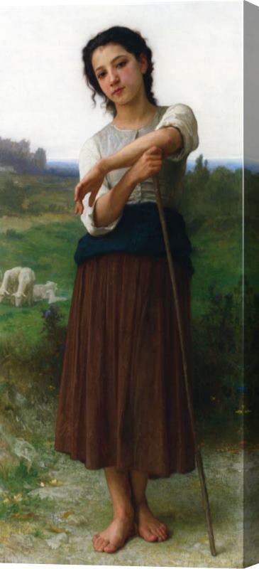 William Adolphe Bouguereau Young Sherpherdess Standing Stretched Canvas Print / Canvas Art