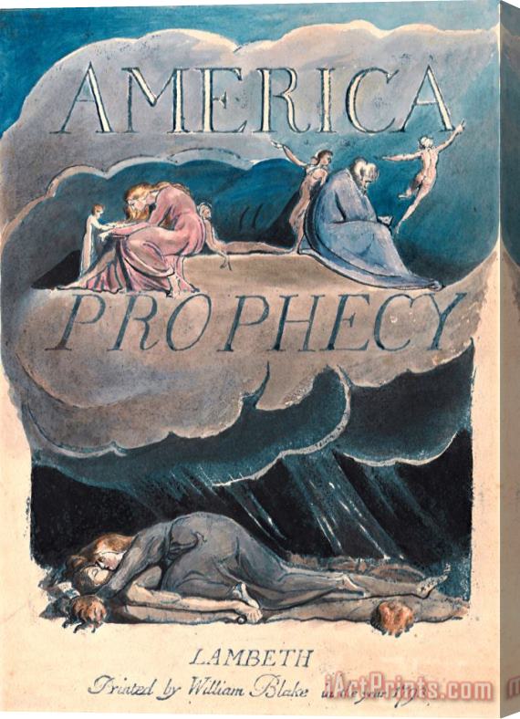 William Blake America. a Prophecy, Plate 2, Title Page Stretched Canvas Print / Canvas Art