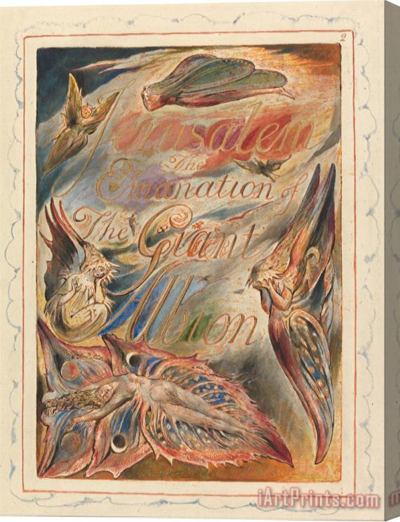 William Blake Jerusalem, Plate 2, Title Page Stretched Canvas Print / Canvas Art