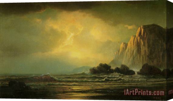 William Bradford Coastal Scene at Sunset Stretched Canvas Painting / Canvas Art