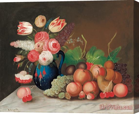 William Buelow Gould Still life with fruit and flowers Stretched Canvas Print / Canvas Art