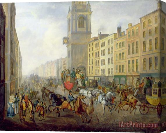 William de Long Turner The London Bridge Coach at Cheapside Stretched Canvas Print / Canvas Art