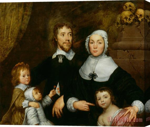 William Dobson Portrait of a Family, Probably That of Richard Streatfeild Stretched Canvas Print / Canvas Art