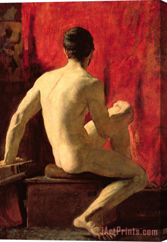 William Etty Seated Male Model Stretched Canvas Painting / Canvas Art