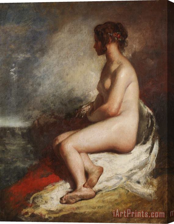 William Etty Study of a Seated Nude Stretched Canvas Painting / Canvas Art