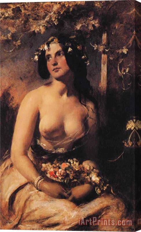 William Etty The Flower Girl Stretched Canvas Painting / Canvas Art
