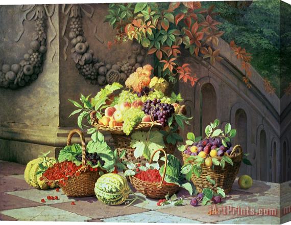 William Hammer Baskets Of Summer Fruits Stretched Canvas Print / Canvas Art
