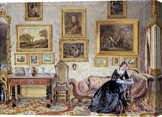 William Henry Hunt Interior of a Drawing Room Stretched Canvas Print / Canvas Art