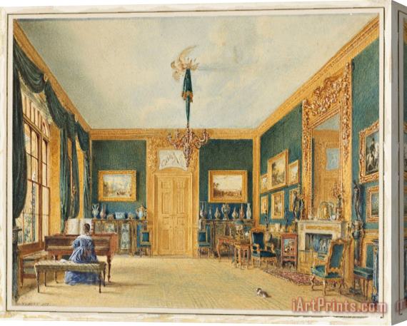William Henry Hunt The Green Drawing Room of The Earl of Essex at Cassiobury Stretched Canvas Print / Canvas Art