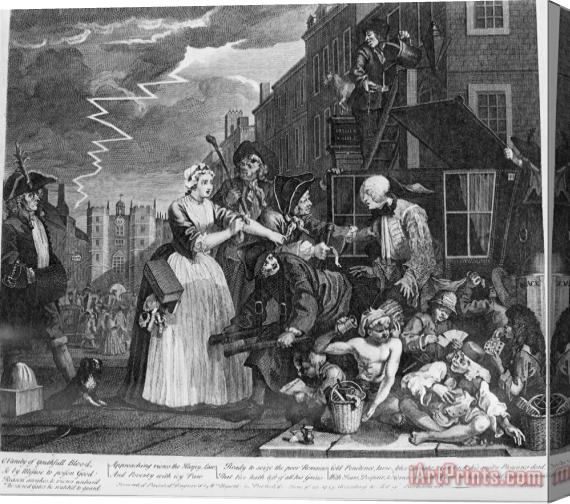 William Hogarth A Rake's Progress, Plate 4, Arrested for Debt Stretched Canvas Print / Canvas Art
