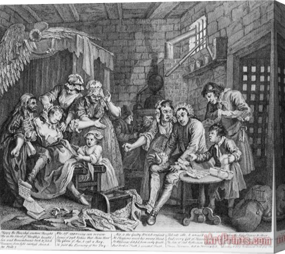 William Hogarth A Rake's Progress, Plate 7, The Prison Scene Stretched Canvas Painting / Canvas Art