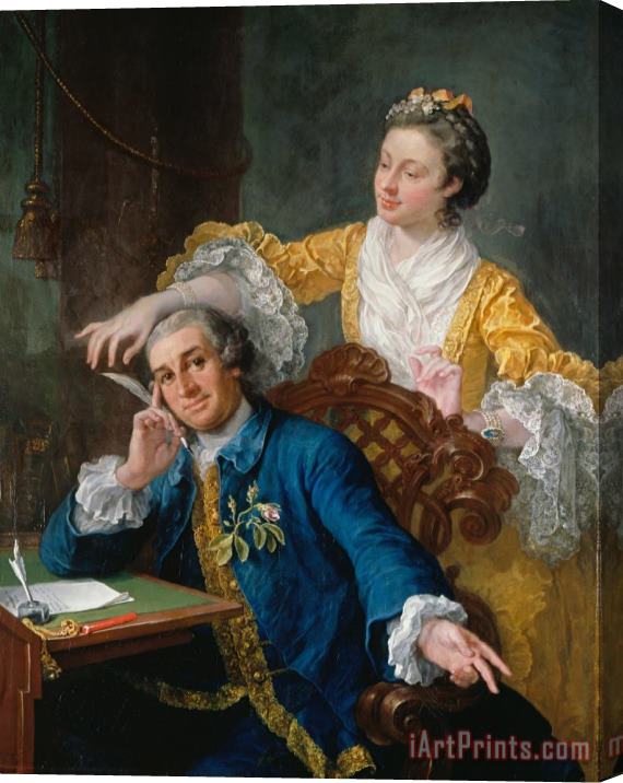 William Hogarth David Garrick (1717 79) with His Wife Eva Maria Veigel, La Violette Or Violetti (1725 Stretched Canvas Print / Canvas Art