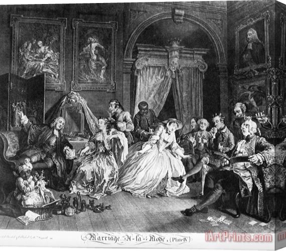 William Hogarth Marriage a La Mode, Plate 4, (the Countess's Levee) Stretched Canvas Painting / Canvas Art