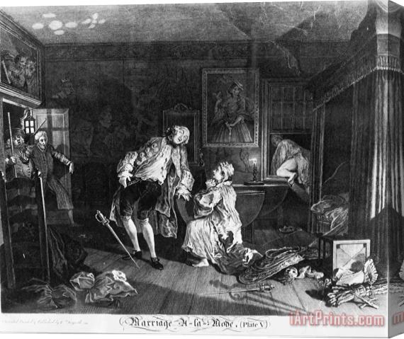 William Hogarth Marriage a La Mode, Plate 5, (the Death of The Earl) Stretched Canvas Print / Canvas Art