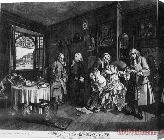 William Hogarth Marriage a La Mode, Plate 6, (the Death of The Countess) Stretched Canvas Print / Canvas Art