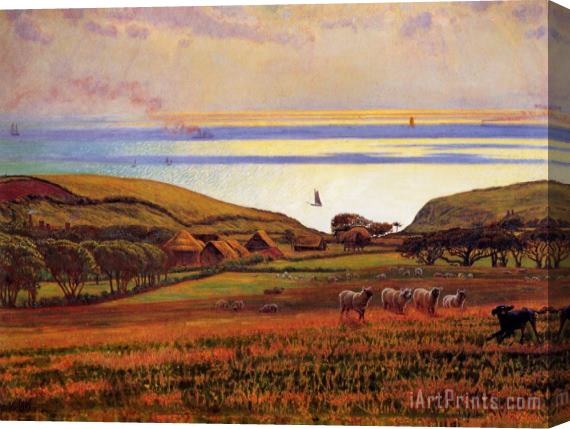 William Holman Hunt Fairlight Downs, Sunlight on The Sea Stretched Canvas Print / Canvas Art