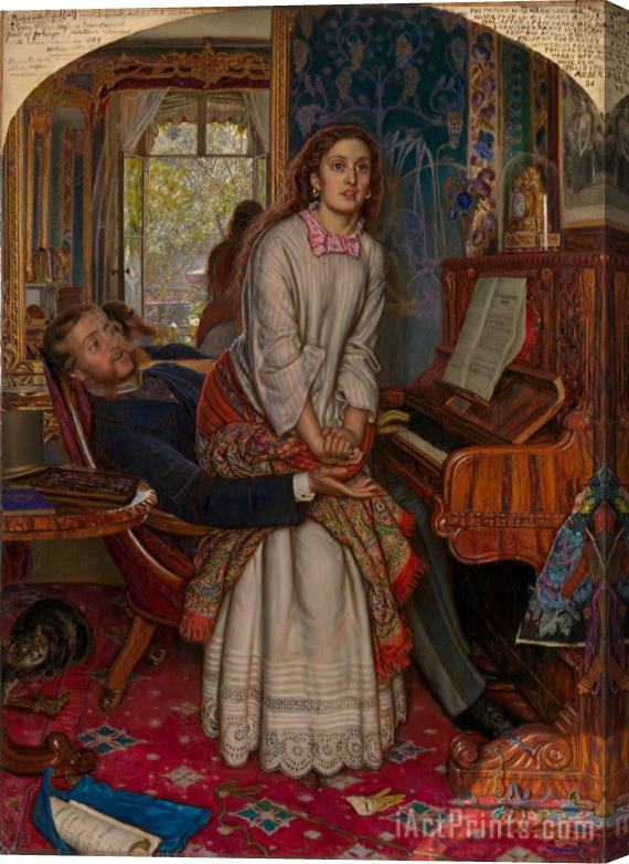 William Holman Hunt The Awakening Conscience Stretched Canvas Painting / Canvas Art