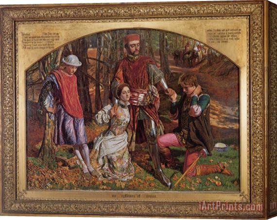 William Holman Hunt Valentine Rescuing Sylvia From Proteus Stretched Canvas Print / Canvas Art