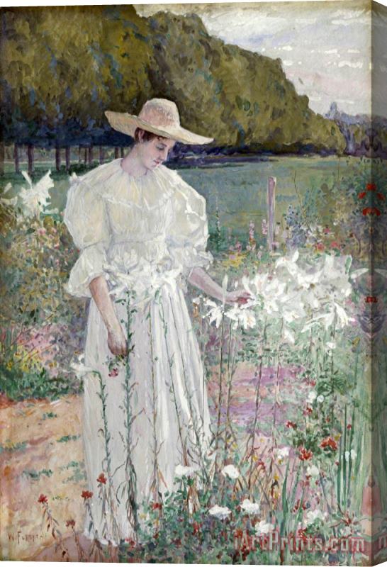 William J. Forsyth Among The Lilies Stretched Canvas Print / Canvas Art