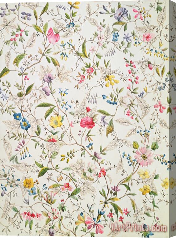 William Kilburn Wild flowers design for silk material Stretched Canvas Painting / Canvas Art