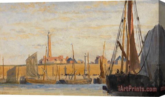 William Lionel Wyllie A Continental Harbor Stretched Canvas Painting / Canvas Art