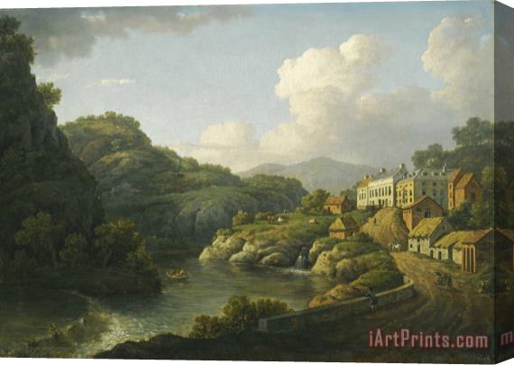 William Marlow View of Matlock, Derbyshire Stretched Canvas Print / Canvas Art