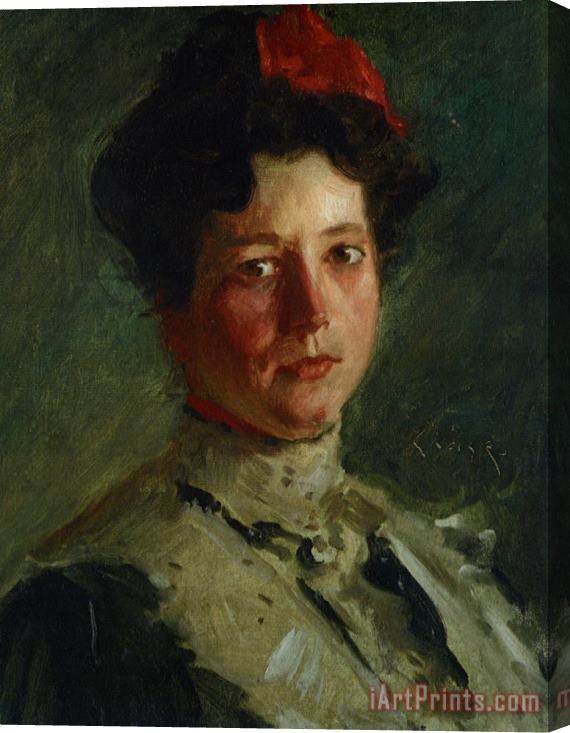 William Merritt Chase Portrait of Martha Walter Stretched Canvas Print / Canvas Art