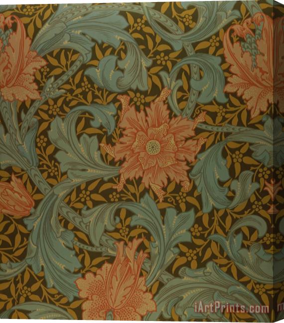 William Morris 'Single Stem' wallpaper design Stretched Canvas Painting / Canvas Art