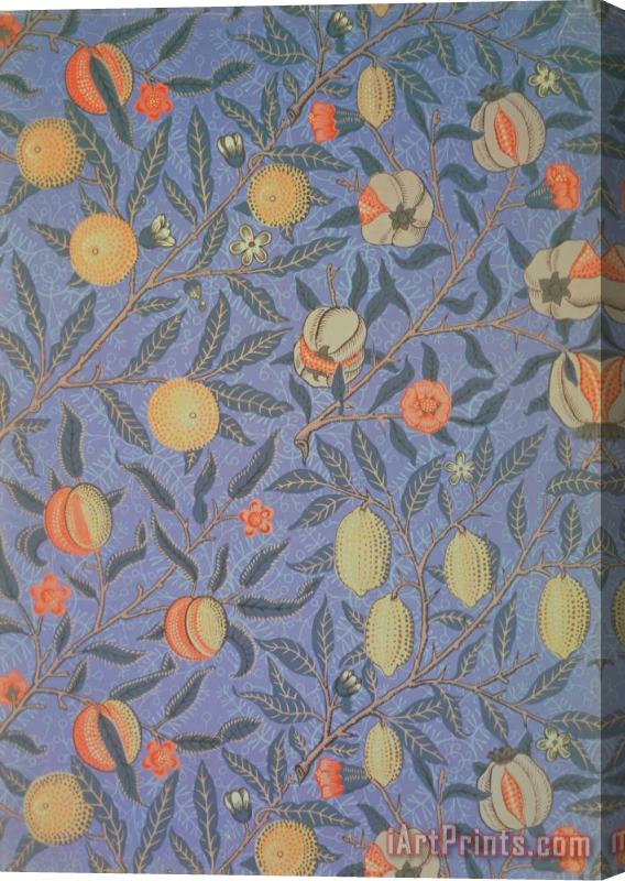 William Morris Blue Fruit Stretched Canvas Painting / Canvas Art