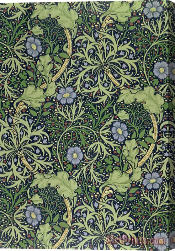 William Morris Seaweed Wallpaper Design Stretched Canvas Print / Canvas Art