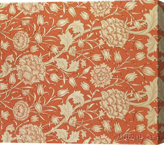 William Morris Tulip Wallpaper Design Stretched Canvas Painting / Canvas Art