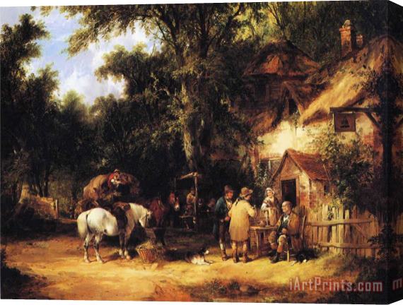 William Shayer, Snr At The Bell Inn, Cadnam, New Forest Stretched Canvas Print / Canvas Art